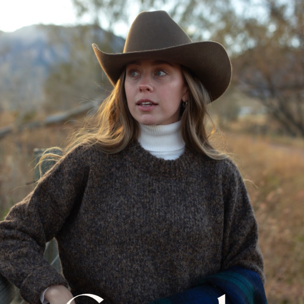 ADORA Women's Brown Crew Neck Sweater